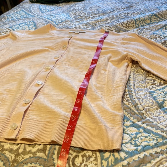 Loft long sleeve button sweater in pink - size L - Picture 4 of 9